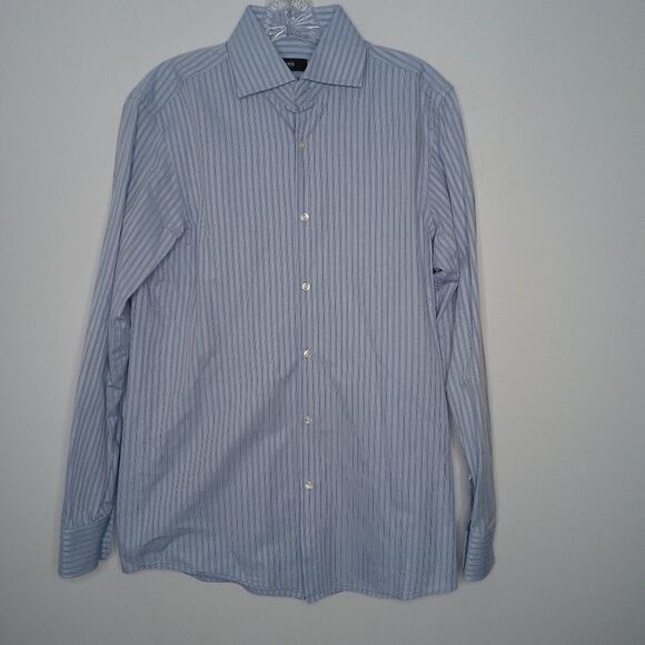 Hugo Boss blue button down shirt size 15 - Picture 1 of 6